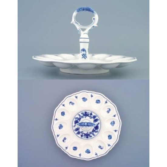Podnos párty na vejce s porcelánovým klíčem 24,3 cm, Cibulák, originální z Dubí