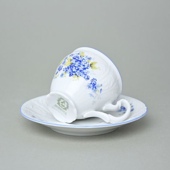 Šálek a podšálek kávový 150 ml / 14 cm, Thun 1794, karlovarský porcelán, BERNADOTTE pomněnka