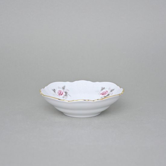 Zlatá linka: Miska 13 cm, Thun 1794, karlovarský porcelán, BERNADOTTE růžičky