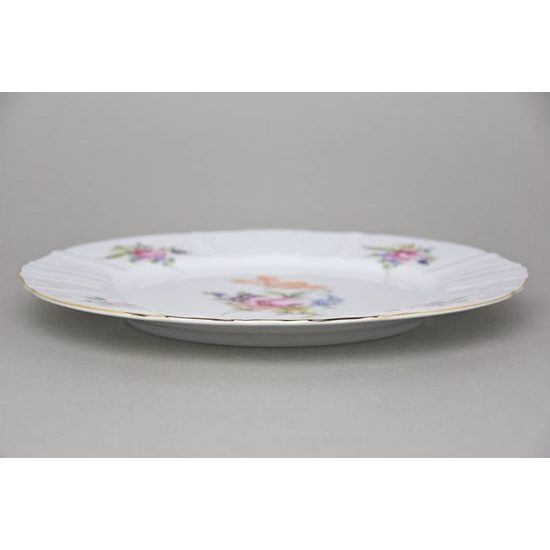 Mísa mělká kulatá 30 cm (klubový talíř), Thun 1794, karlovarský porcelán, BERNADOTTE míšeňská růže