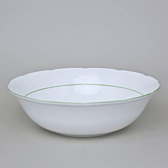 7047703: Mísa 24 cm, Thun 1794, karlovarský porcelán, NATÁLIE sv. zelená linka