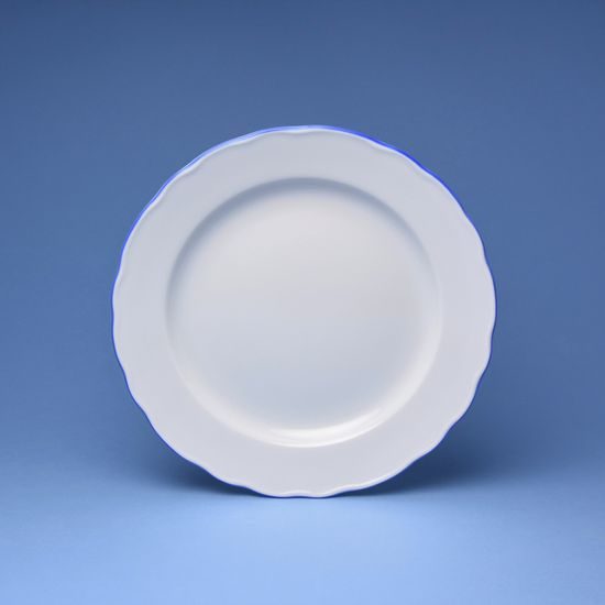 Talíř mělký 21 cm, modrá linka, Český porcelán a.s.