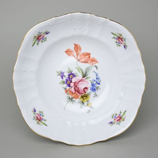 Mísa na noze 25 cm, Thun 1794, karlovarský porcelán, BERNADOTTE míšeňská růže