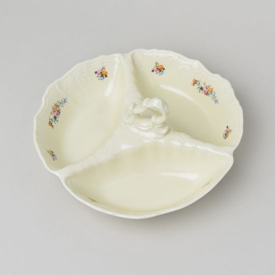 Mísa 3-dílná kabaret 23 cm malá, Thun 1794, karlovarský porcelán, BERNADOTTE ivory + kytičky