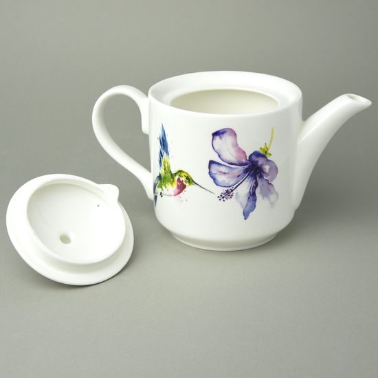 Kolibřík: Konvice čajová 1,1 l Alice, anglický kostní porcelán, Roy Kirkham