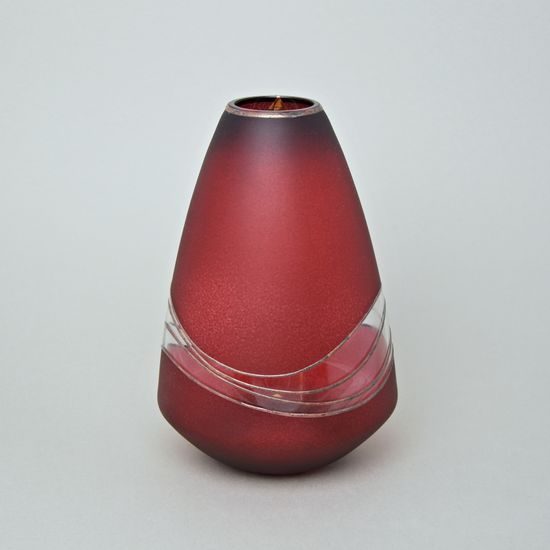 Studio Miracle: Váza červená, 22,5 cm, ruční dekorace Vlasta Voborníková
