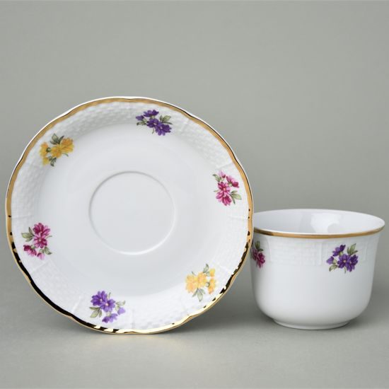 Šálek 290 ml a podšálek 170 mm, Natálie růže, Thun 1794, karlovarský porcelán