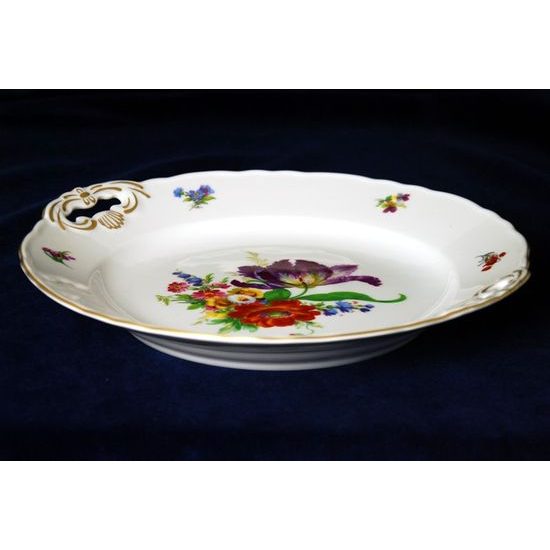 Talíř koláčový s uchy 28 cm, zlatá linka, Harmonie, Český porcelán a.s.