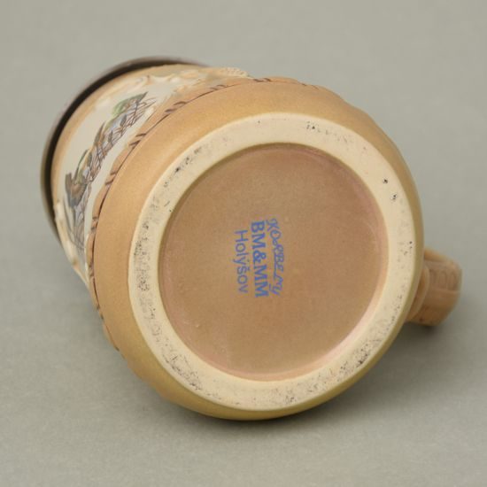 Korbel 0,5 l keramický s cínovým víčkem Hnědák - myslivecký, keramika BM+MM Holýšov