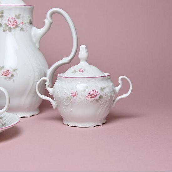 Růžová linka: Kávová sada pro 6 osob, Thun 1794, karlovarský porcelán, BERNADOTTE růžičky