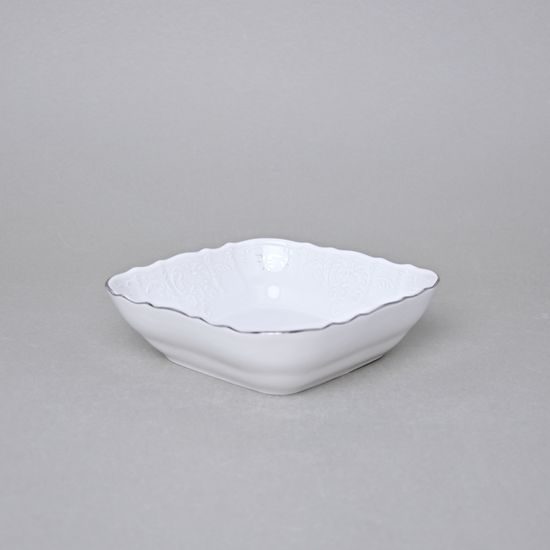 Miska 16 cm 4 hr J, Thun 1794, karlovarský porcelán, BERNADOTTE mráz, platinová linka