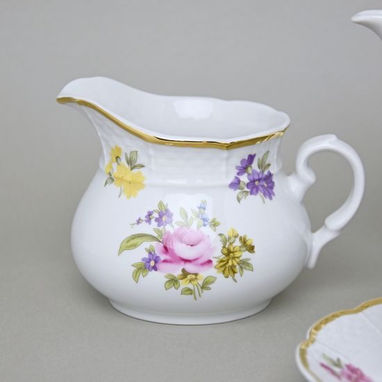 Čajová souprava pro 6 osob, Natálie růže, Thun 1794, karlovarský porcelán