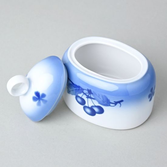 Cukřenka Cairo 0,25 l, Thun 1794, karlovarský porcelán, BLUE CHERRY