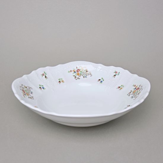 Mísa kompotová 25 cm, Thun 1794, karlovarský porcelán, BERNADOTTE kytička se zlatem