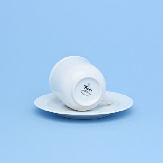 Šálek 135 ml a podšálek kávový 130 mm, Jana bílá, Thun 1794, karlovarský porcelán
