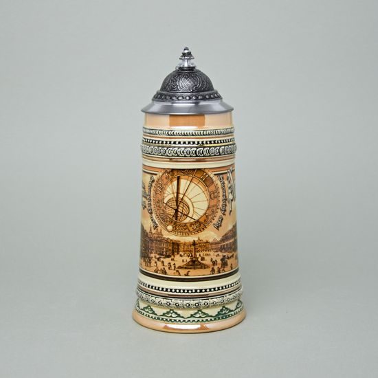 Korbel Praga 0,7 l keramický s cínovým víčkem, keramika BM+MM Holýšov