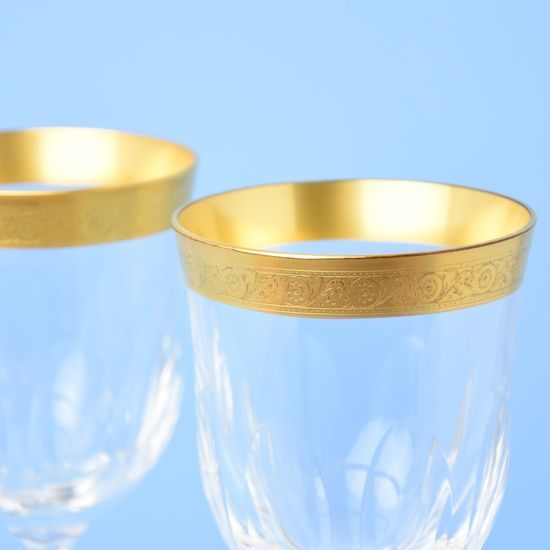 Astra Gold: Sklenice 21 cm na víno 220 ml - sada 2 ks., křišťál + zlato, Adagio Rio Golden