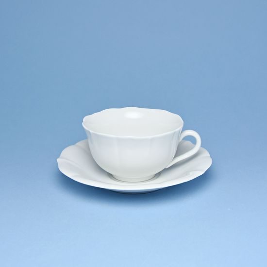 Šálek a podšálek C/1 plus ZC1 (zrcadlový podšálek) 0,20 l / 15,5 cm na čaj, Bílý porcelán, Český porcelán a.s.