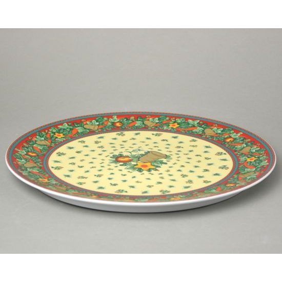 Vánoční podnos kulatý (pizza talíř, mísa mělká) 31 cm, Thun 1794, karlovarský porcelán