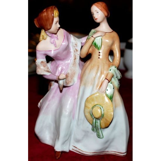 Dvě vdovy 18 cm, Porcelánové figurky Duchcov