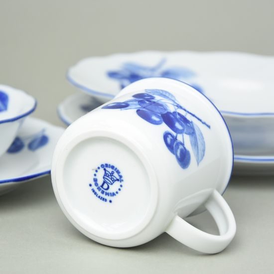 Jídelní sada pro 4 osoby 20 díl., Český porcelán a.s., modré třešně