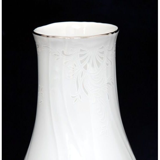 Váza 19 cm, Thun 1794, karlovarský porcelán, BERNADOTTE mráz, platinová linka