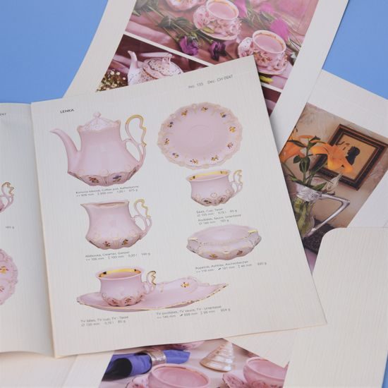 Tovární katalog růžového porcelánu 20 listů + obálka, Růžový porcelán z Chodova