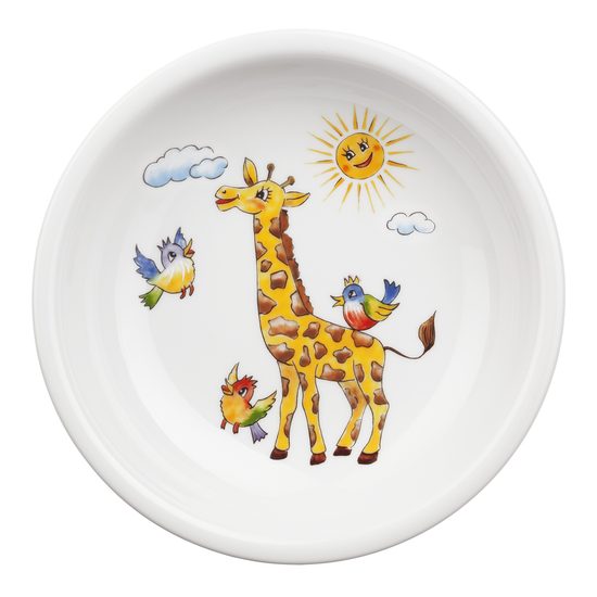 Talíř hluboký 20 cm se žirafou, Barevná divoká zvířátka, Compact 25179, Porcelán Seltmann