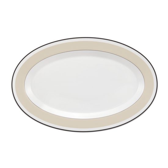 Podnos oválný 25 cm, No Limits 24943 Cream Lines, Porcelán Seltmann