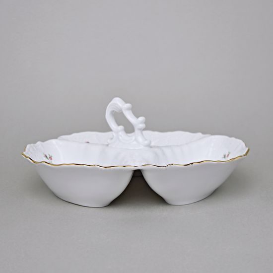 Mísa 3-dílná kabaret 23 cm malá, Thun 1794, karlovarský porcelán, BERNADOTTE kytička se zlatem