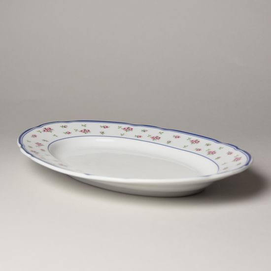 Miska oválná mělká 24 cm přílohová, Thun 1794, karlovarský porcelán, ROSE 80283