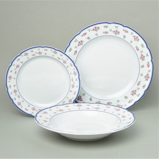 Talířová souprava pro 6 osob, Thun 1794, karlovarský porcelán, ROSE 80283