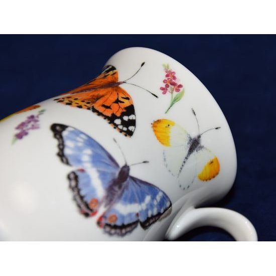Zahrada motýlů: Hrnek 320 ml se sítkem, anglický kostní porcelán, Roy Kirkham