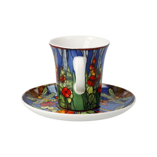 Šálek a podšálek Vážky, 100 ml / 12 cm, jemný kostní porcelán, L.C.Tiffany, Goebel