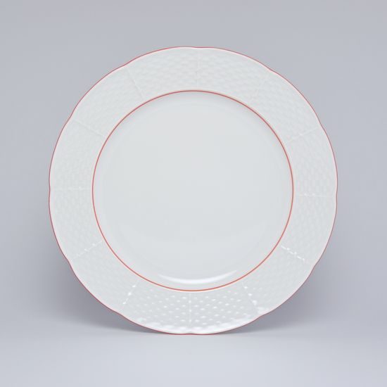 NATÁLIE 70477: Talíř mělký 24 cm, Thun 1794, karlovarský porcelán, červená linka