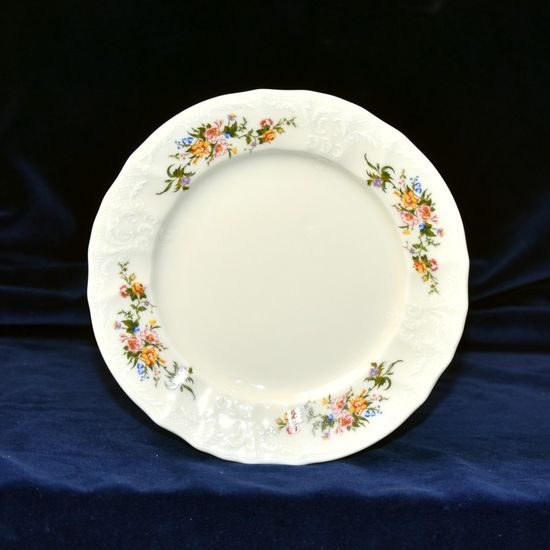 Talíř dezertní 19 cm, Thun 1794, karlovarský porcelán, BERNADOTTE ivory + kytičky