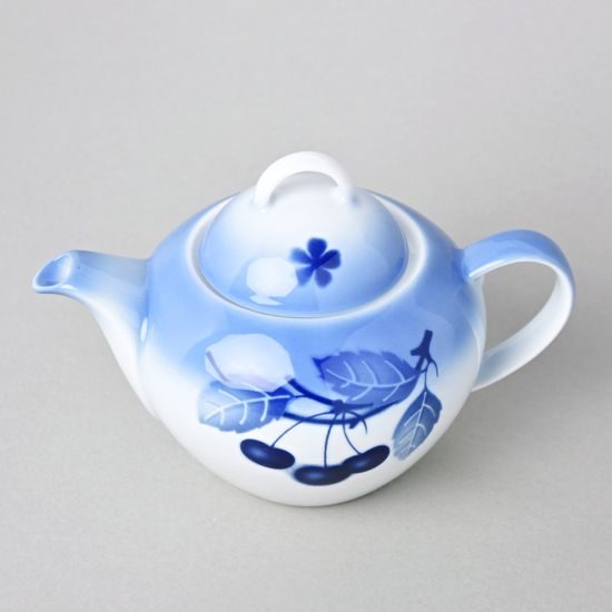 Konvička čajová Saphyr 0,55 l, Thun 1794, karlovarský porcelán, BLUE CHERRY