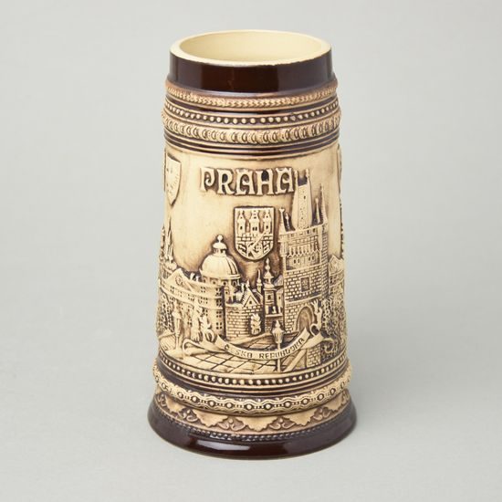 Korbel Praha 700 ml matný s patinou, keramika Bechyně
