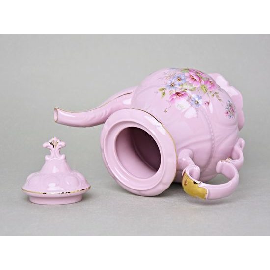 Konev káva 1,15 l, Leander, růžový porcelán