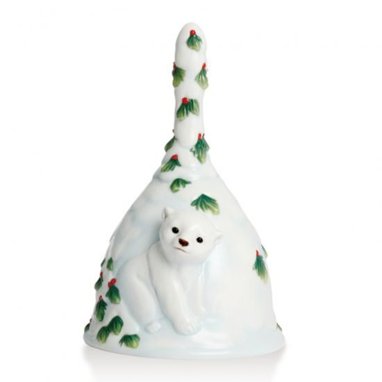 Zvonek 14 cm, lední medvěd, Porcelán FRANZ