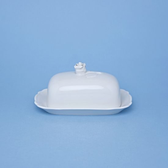 Máslenka hranatá malá - komplet dvoudílná 0,125 kg, Bílý porcelán, Český porcelán a.s.
