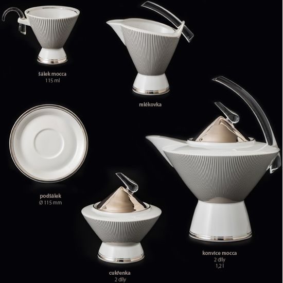 Mokka souprava pro 6 osob Eva, Thun Studio, Luxusní porcelán