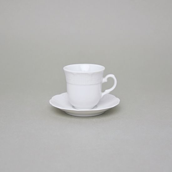 Šálek vysoký Espresso 80 ml a podšálek 120 mm, Thun 1794, karlovarský porcelán, NATÁLIE bílá