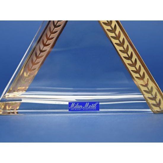 Stojánek na ubrousky, zlatý pásek, 12 cm, Milan Mottl