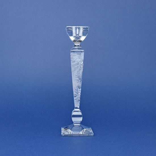 Křišťálový svícen OLYMPIA, ručně broušený, dekor bodlák, 250 mm, Crystal Bohemia Poděbrady