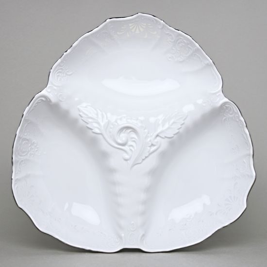 Mísa kabaret 3-díl 30 cm, Thun 1794, karlovarský porcelán, BERNADOTTE mráz, platinová linka
