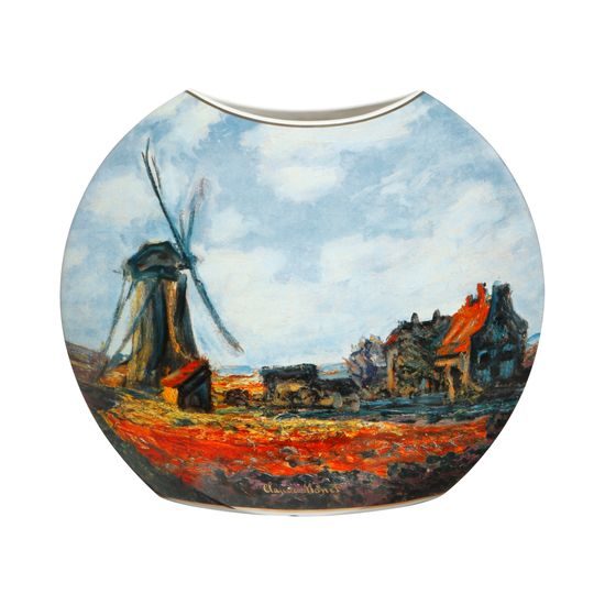 Váza plochá Tulipánová pole, 35 / 10,5 / 30 cm, porcelán, C. Monet, Geoebel