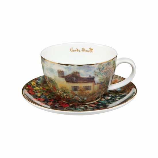 Šálek a podšálek Monetův dům, 0,25 l / 15 cm, jemný kostní porcelán, C. Monet, Goebel