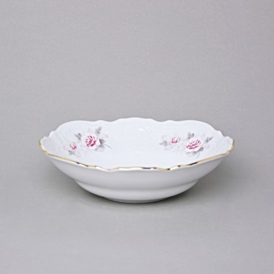 Zlatá linka: Miska 19 cm, Thun 1794 Carlsbad porcelain, Bernadotte růžičky
