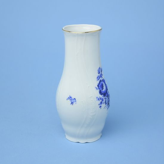 Váza 19 cm, Thun 1794, karlovarský porcelán, BERNADOTTE modrá růže